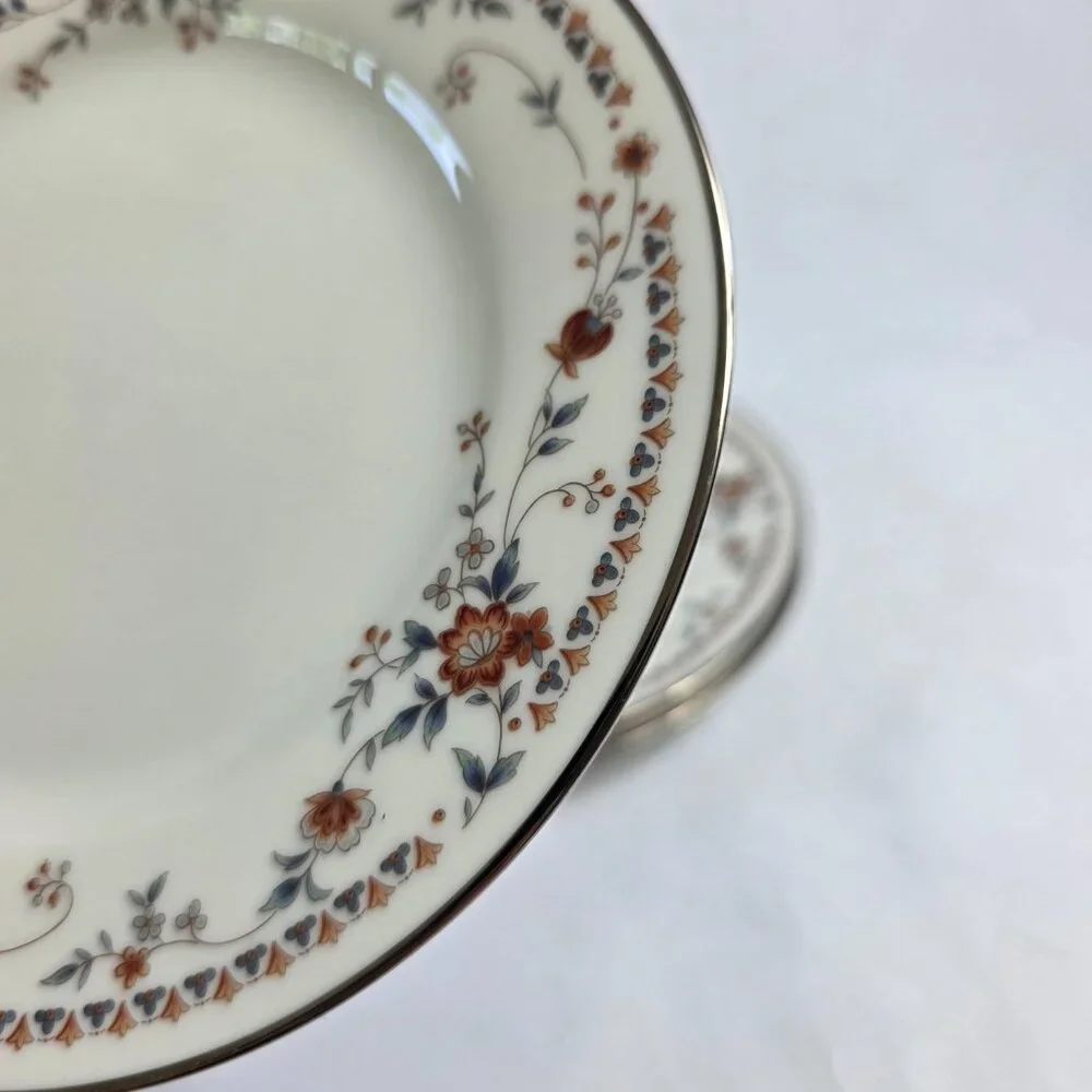 THREE Noritake Adagio Salad Plates Ivory with Floral Spray on Rim